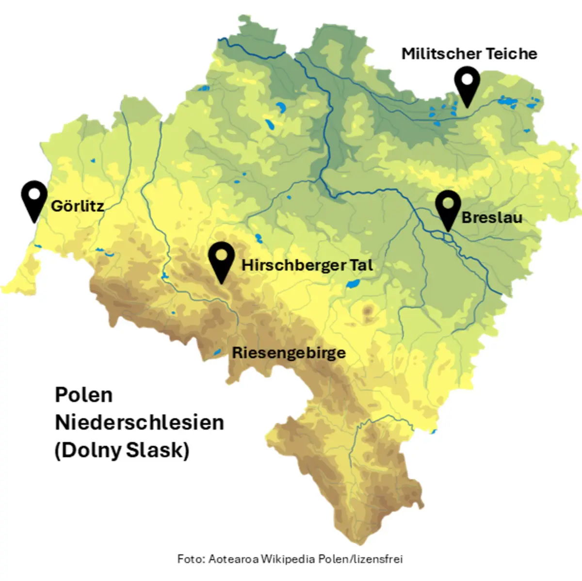 Reisekarte Die Höhepunkte Niederschlesiens