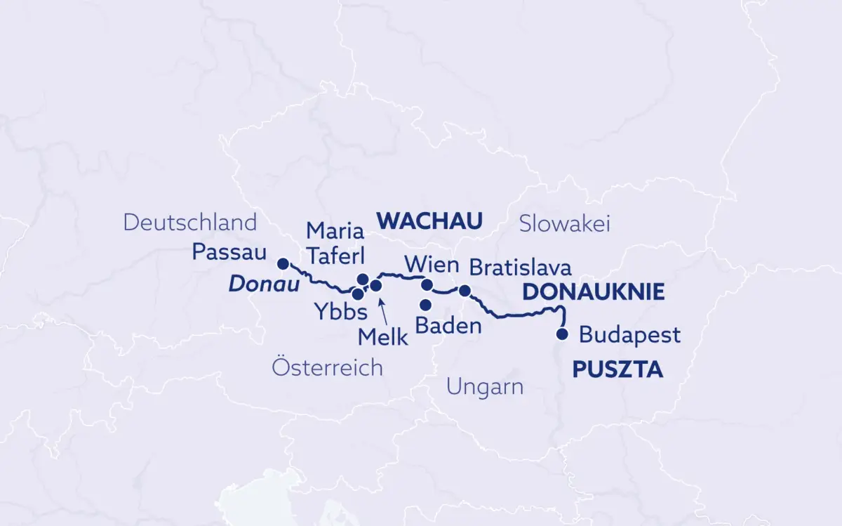Reisekarte Fantastischer Donauzauber