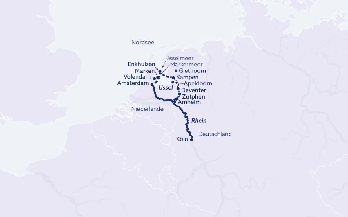 Reisekarte Rhein-Erlebnis IJsselmeer